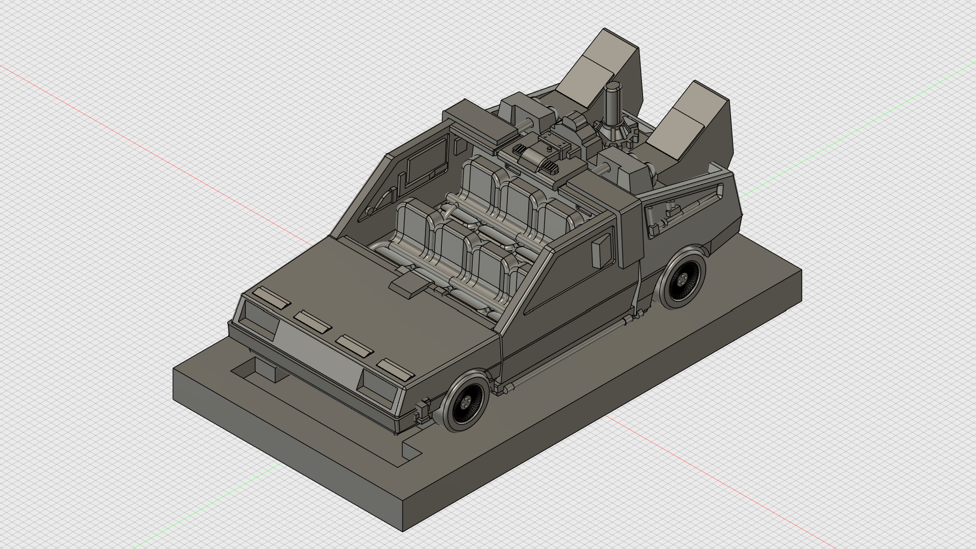 BTTF The Ride Autodesk Fusion Modeling Screen